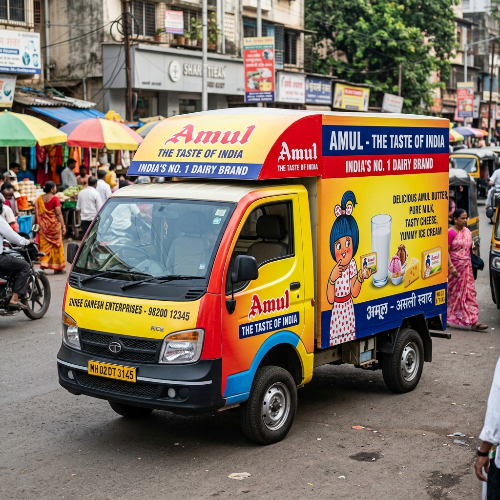 Close-up of Branded Tempo with Full Vinyl Wrap Advertisement