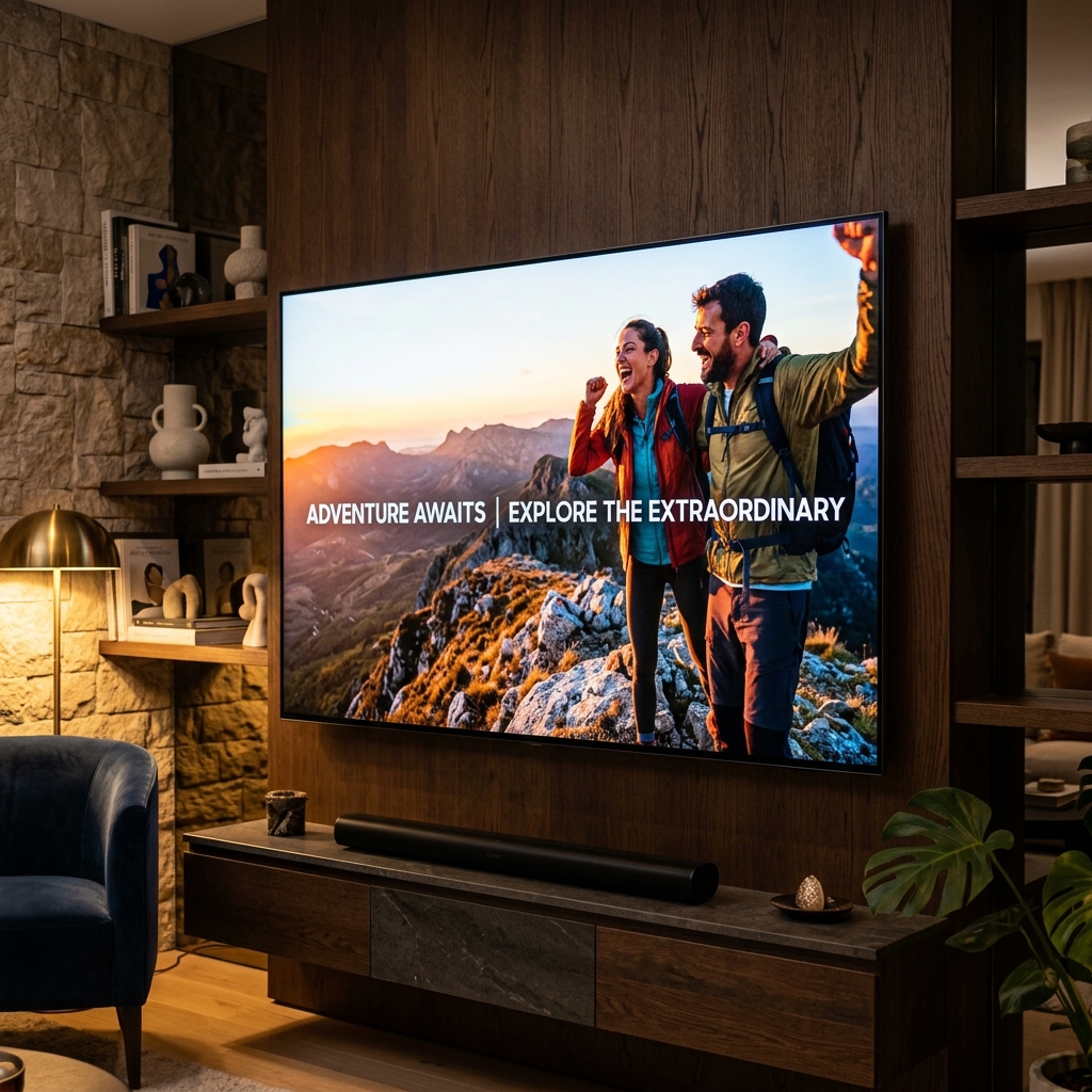 Inside View of TV Commercial with Brand Advertisements